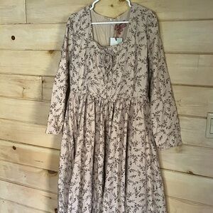 JessaKae Cream and Pink Floral Dress
